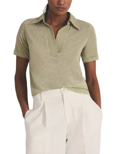 Reiss Wren Fitted Cashmere-blend Polo Shirt In Green