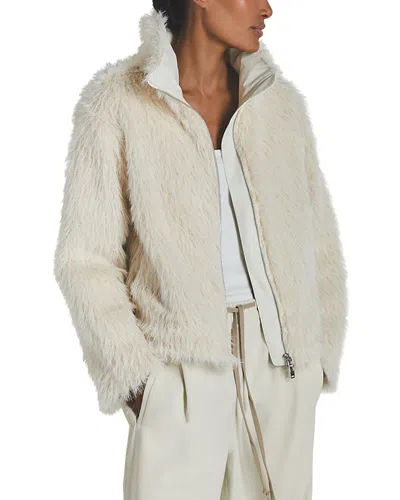 Reiss X Les 100 Ciels Cameron Teddy Jacket In Cream