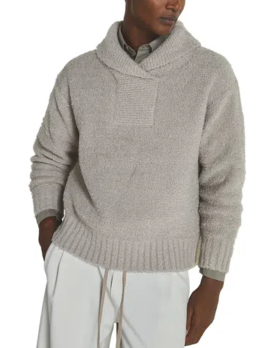 Reiss X Les 100 Ciels Unisex Noah Boucle Shawl Collar Jumper In Grey