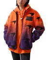 Reiss Mens  X Mclaren Drift Ombre Embroidered Fleece Jacket Papaya Orange Purple In Papaya Orange/purple