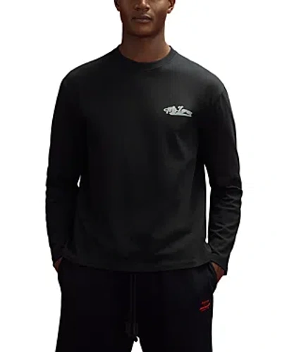 Reiss X Mclaren F1 Team Beaton Cotton Long Sleeve Tee In Black