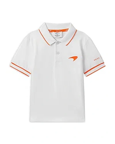 Reiss X Mclaren F1 Team Unisex Crypto Polo Shirt - Big Kid In White