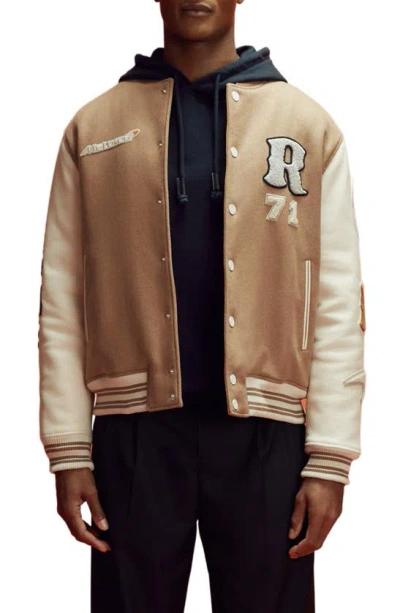 Reiss X Mclaren Formula 1 Team Collection Wool Blend Bomber Jacket In Camel