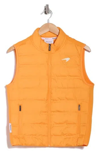 Reiss X Mclaren Foster Quilted Vest In Papaya