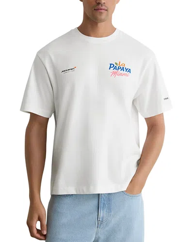 Reiss X Mclaren Racing Collection La Papaya Cotton Crewneck T-shirt In White