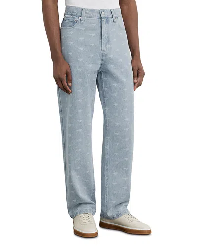 Reiss X Mclaren Relaxed Fit Speedmark Pattern Jeans In Blue