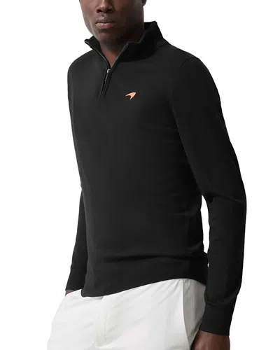 Reiss X Mclaren Slim Fit Merino Wool Quarter Zip Sweater In Black