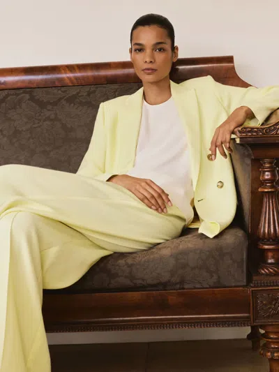 Reiss Yellow Double-breasted Peak-lapel Suit Jacket
