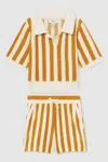 Reiss Girl's Yellow & Cream Top And Shorts Set In Yellow