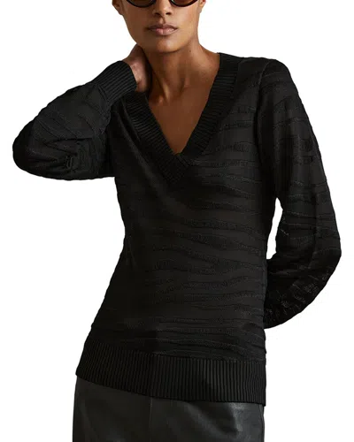 Reiss Zana Knit Top In Black