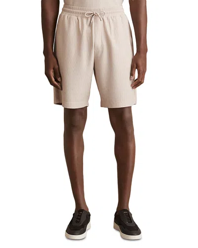 Reiss Zano Textured Drawstring Shorts In Champagne