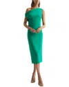 Reiss Zaria Drape Sleeve Bodycon Dress In Green