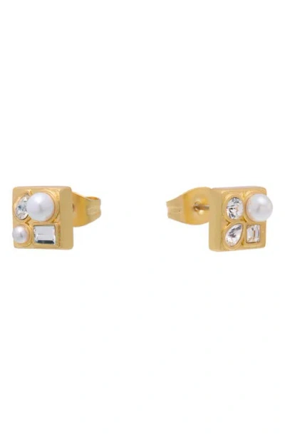 Reiss Zina Zoraya Stud Earrings In Gold