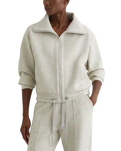 Reiss Zip Front Sweatshirt In Gray
