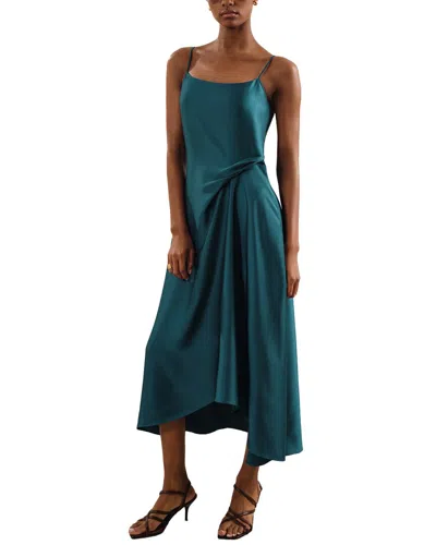 Reiss Zoey Drape Occasion Slip Dress In Green