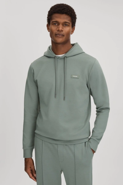 Reiss Zorn - Sage Interlock Jersey Hoodie, L