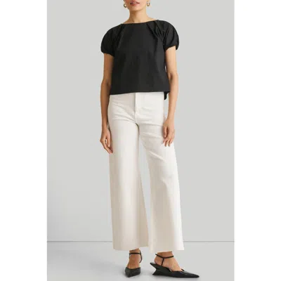 Reistor Balloon Sleeve Top In Black