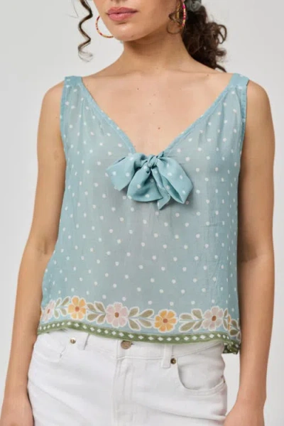 Reistor Bow Tie Cami Top In Blue