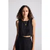 Reistor Boxy Crop Top In Black