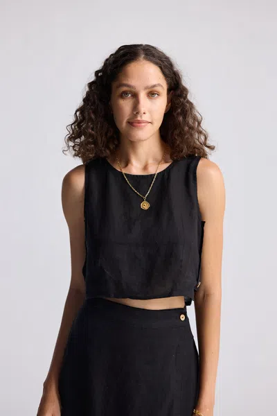REISTOR BOXY CROP TOP IN BLACK