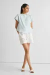 Reistor Cap Sleeved Everyday Top In Multi
