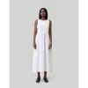 Reistor Cross-back Midi Dress In Coconut White