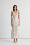 Reistor Ruched Floral Strappy Maxi Dress In Multi
