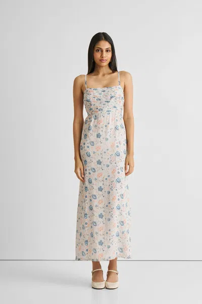 REISTOR CROSS-BACK MIDI DRESS IN EYELET EMBROIDERY