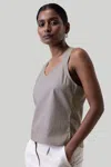 Reistor Crossback Tank Top In Ecru In Multi