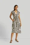 Reistor Deep V-neck Gathered Dress In Beige