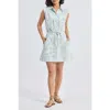 Reistor Drawstring Shirt Dress In Blue Florals In Floral Melody