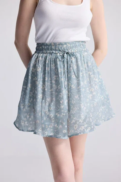Reistor Drawstring Short Skirt In Floral Poetry