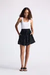 Reistor Drawstring Short Skirt In Black
