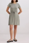 Reistor Drawstring Short T-shirt Dress In Green