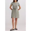 Reistor Drawstring Short T-shirt Dress In Light Olive