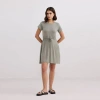 Reistor Drawstring Short T-shirt Dress In Light Olive