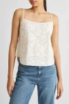 Reistor Embroidered Camisole Top In Coconut White