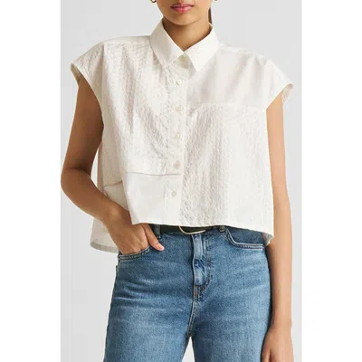 REISTOR REISTOR EMBROIDERED PANEL CROP TOP