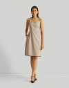 Reistor Fitted Knee Length Dress In Ecru