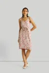 Reistor Fitted Knee Length Dress In Pink