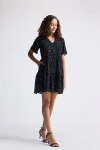 Reistor Floral Short Tiered Dress In Ditzy Wildflowers