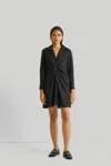 Reistor Women's Front Twist Black Cotton Dress In Black