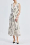 Reistor Front Twist Maxi Dress In Black Florals In Flowers In The Wind