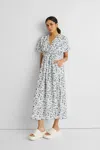 Reistor Gathered Maxi Dress In White