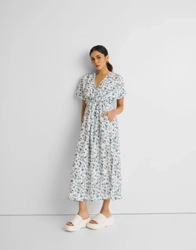 Reistor Gathered Maxi Dress In Blue