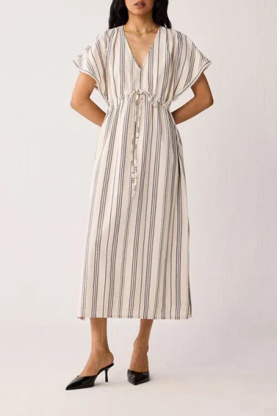 Reistor Gathered Maxi Dress With Side Slits In Neutral