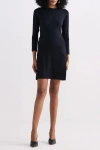 Reistor Long Sleeves Fitted Short Dress In Black