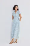 Reistor Maxi Wrap Dress In Blue