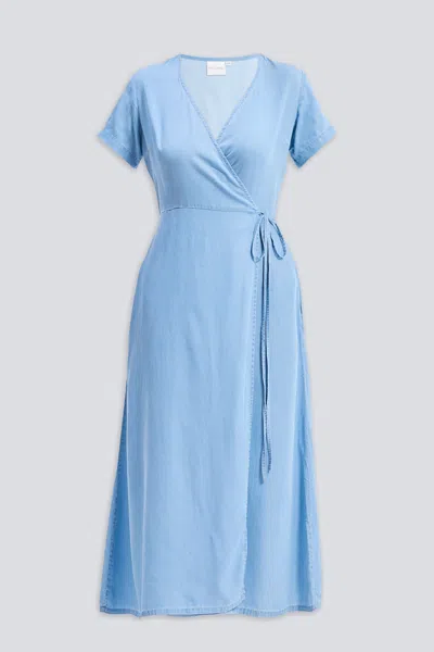 REISTOR MAXI WRAP DRESS IN LIGHT BLUE