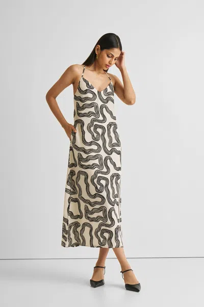 Reistor Midi Slip Dress In Maze